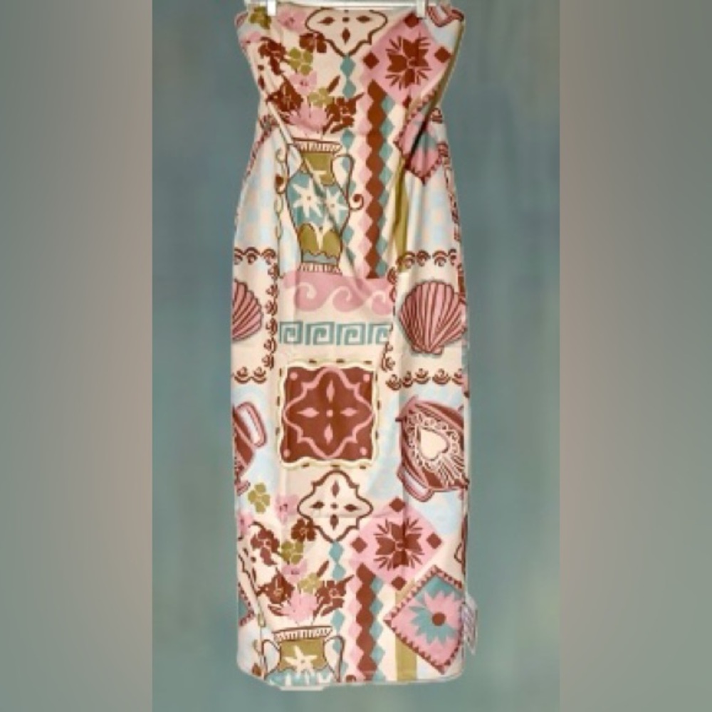 ASOS DESIGN strapless midi dress in colorful tapestry print - US Size 8 - Picture 2 of 6